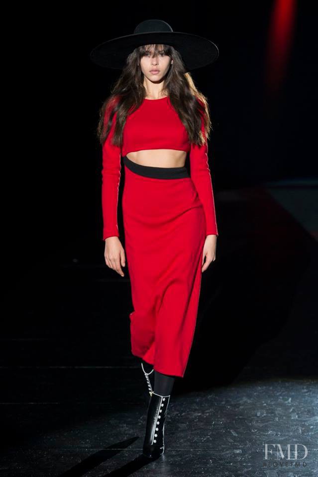 Georgia Fowler featured in  the Fausto Puglisi fashion show for Autumn/Winter 2017