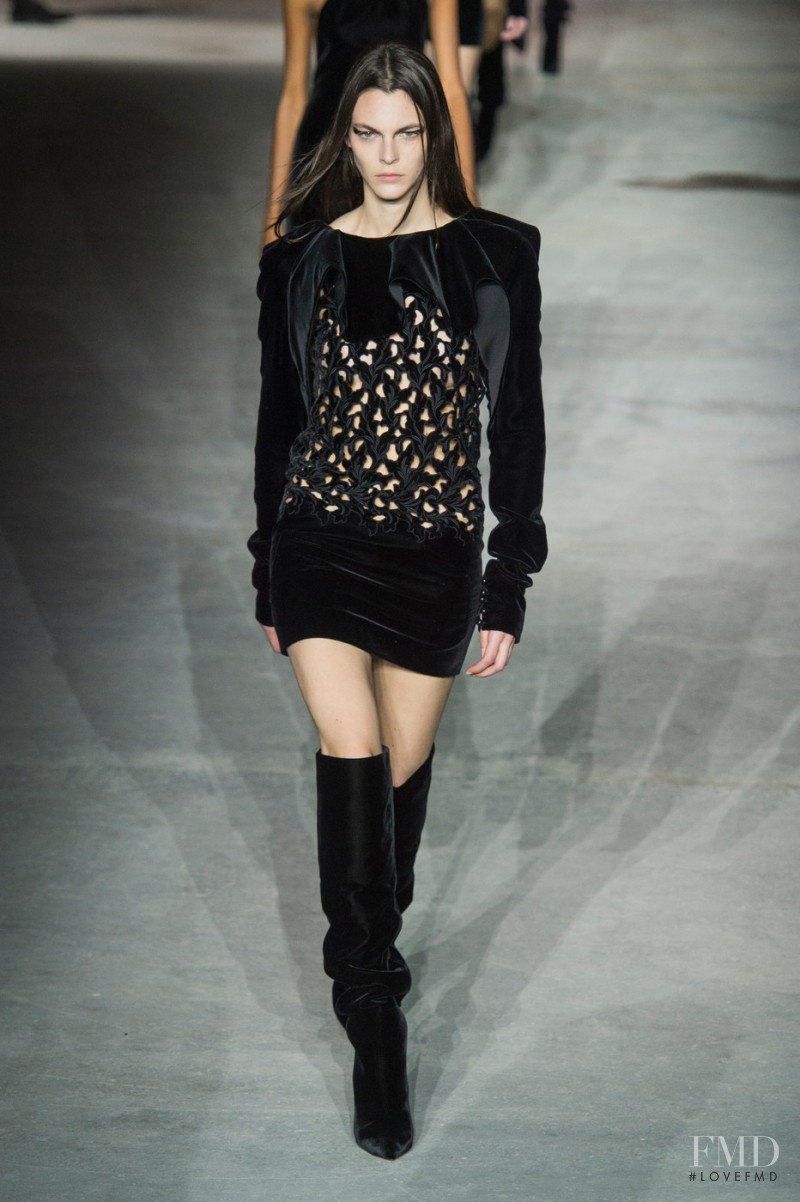 Vittoria Ceretti featured in  the Saint Laurent fashion show for Autumn/Winter 2017