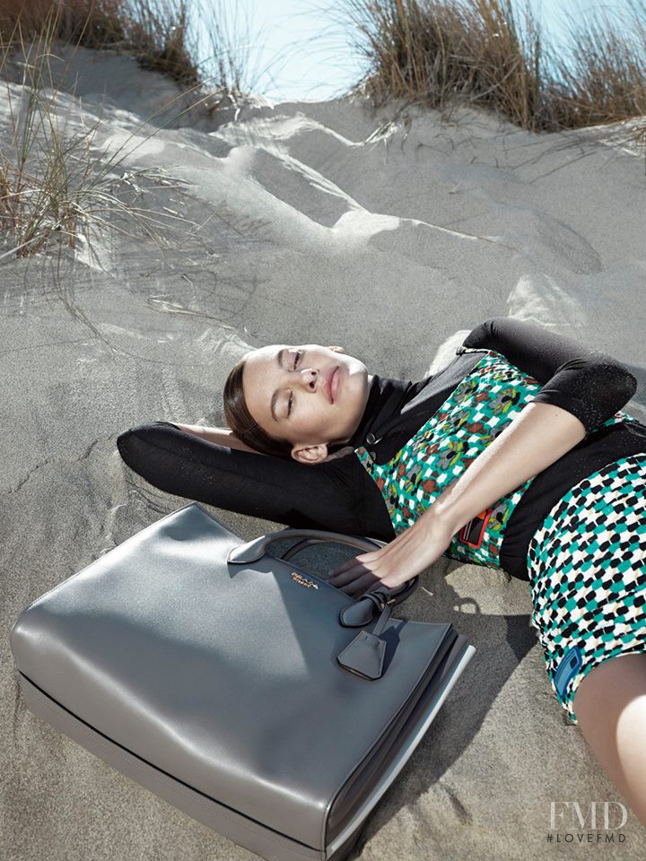 Amanda Murphy featured in  the Prada advertisement for Spring/Summer 2017