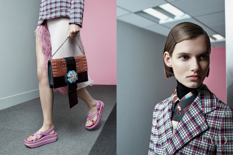 Giedre Dukauskaite featured in  the Prada advertisement for Spring/Summer 2017