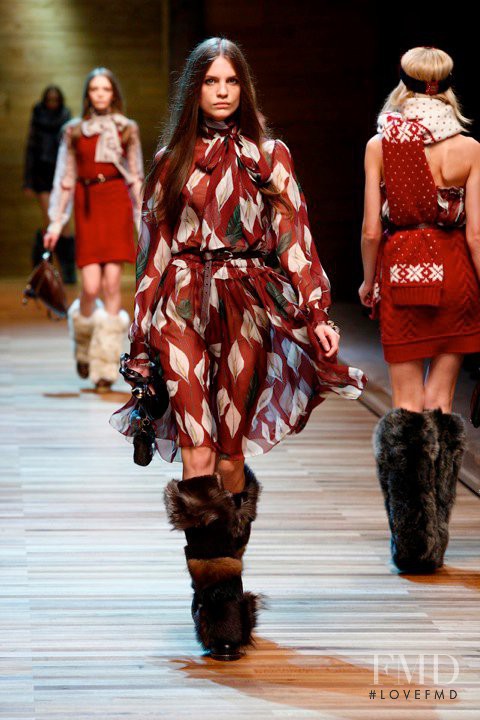 Regina Feoktistova featured in  the D&G fashion show for Autumn/Winter 2010