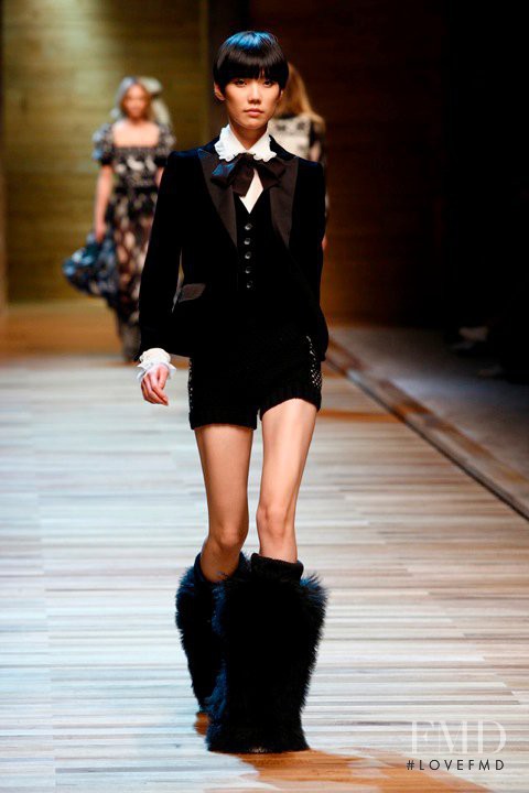 Tao Okamoto featured in  the D&G fashion show for Autumn/Winter 2010