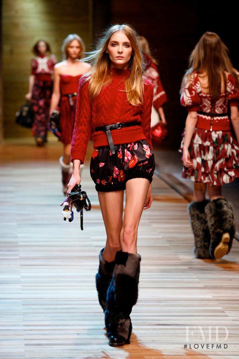 Snejana Onopka featured in  the D&G fashion show for Autumn/Winter 2010