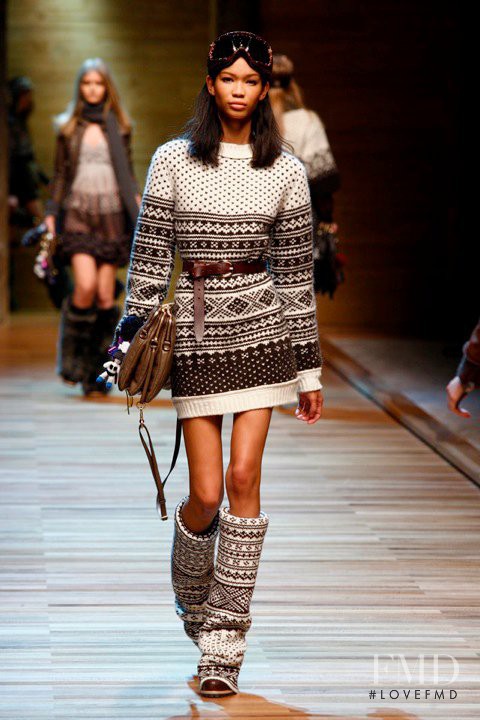 Chanel Iman featured in  the D&G fashion show for Autumn/Winter 2010