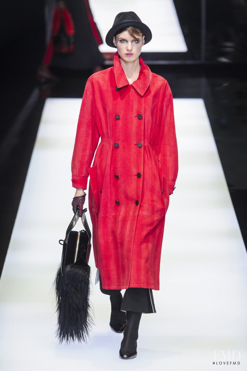 Alicia Holtz featured in  the Giorgio Armani fashion show for Autumn/Winter 2017