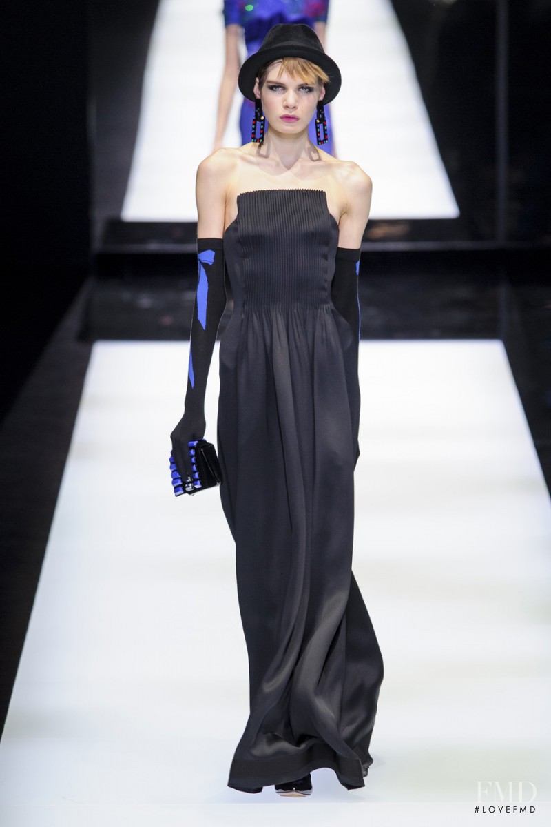 Sophie Rask featured in  the Giorgio Armani fashion show for Autumn/Winter 2017