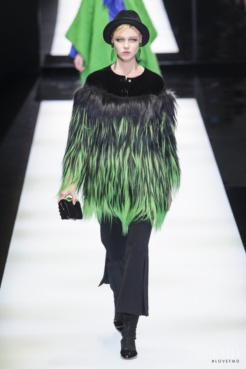 Katya Ledneva featured in  the Giorgio Armani fashion show for Autumn/Winter 2017