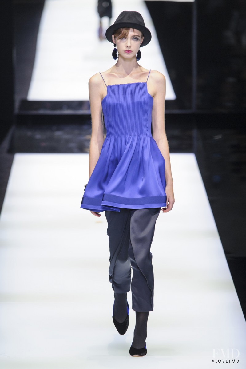 Jessica Anderson featured in  the Giorgio Armani fashion show for Autumn/Winter 2017