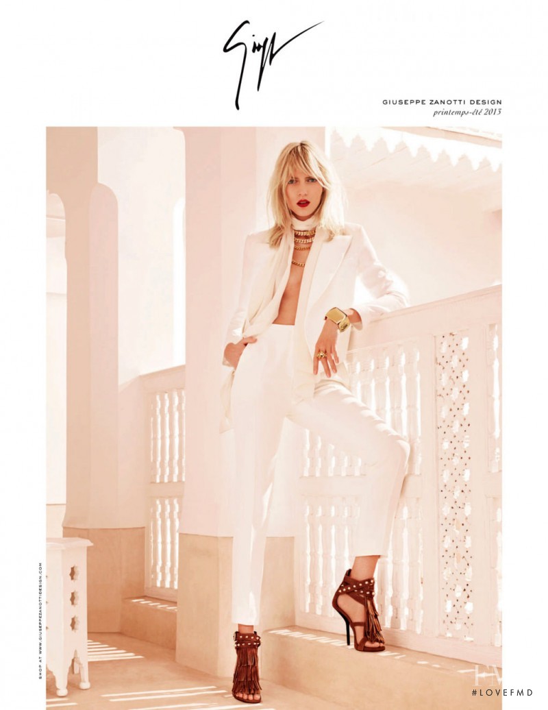 Anja Rubik featured in  the Giuseppe Zanotti advertisement for Spring/Summer 2013