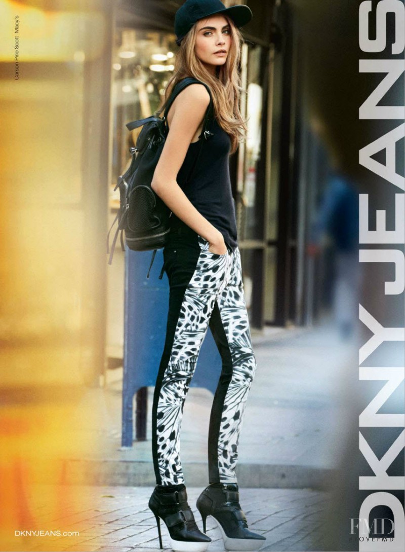 Cara Delevingne featured in  the DKNY Jeans advertisement for Spring/Summer 2013