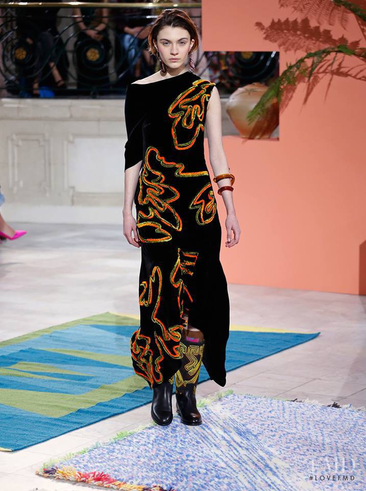 Milena Litvinovskaya featured in  the Peter Pilotto fashion show for Autumn/Winter 2017