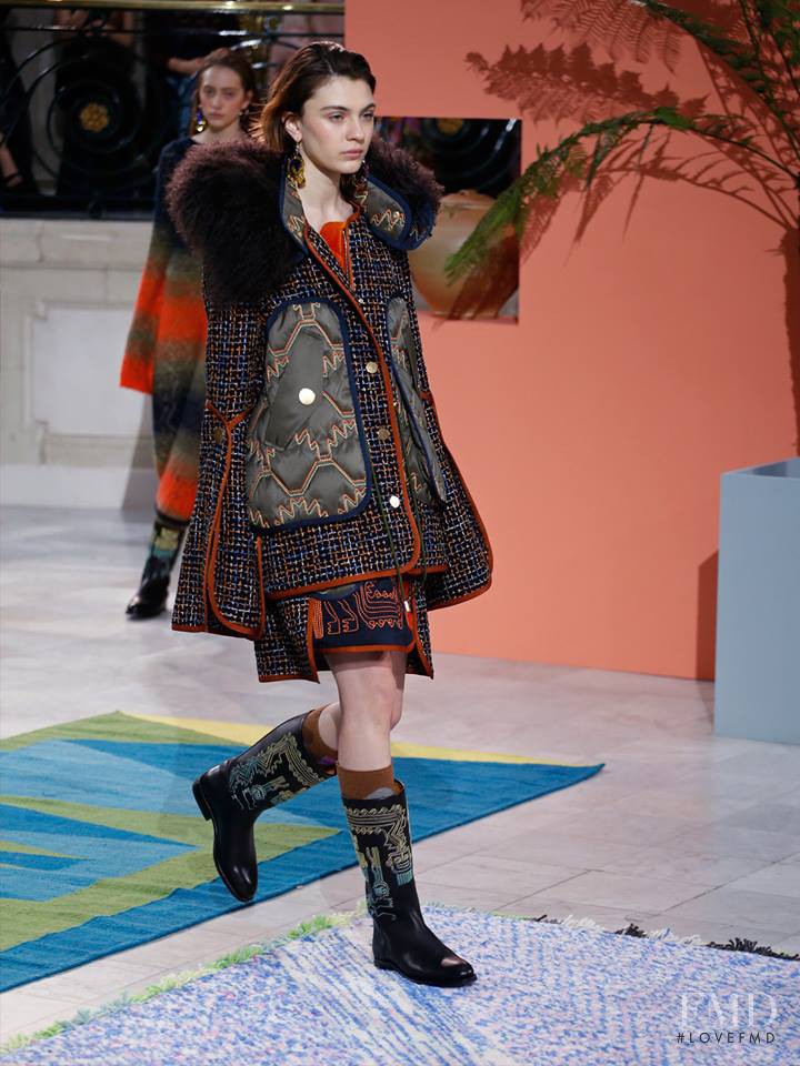 Milena Litvinovskaya featured in  the Peter Pilotto fashion show for Autumn/Winter 2017