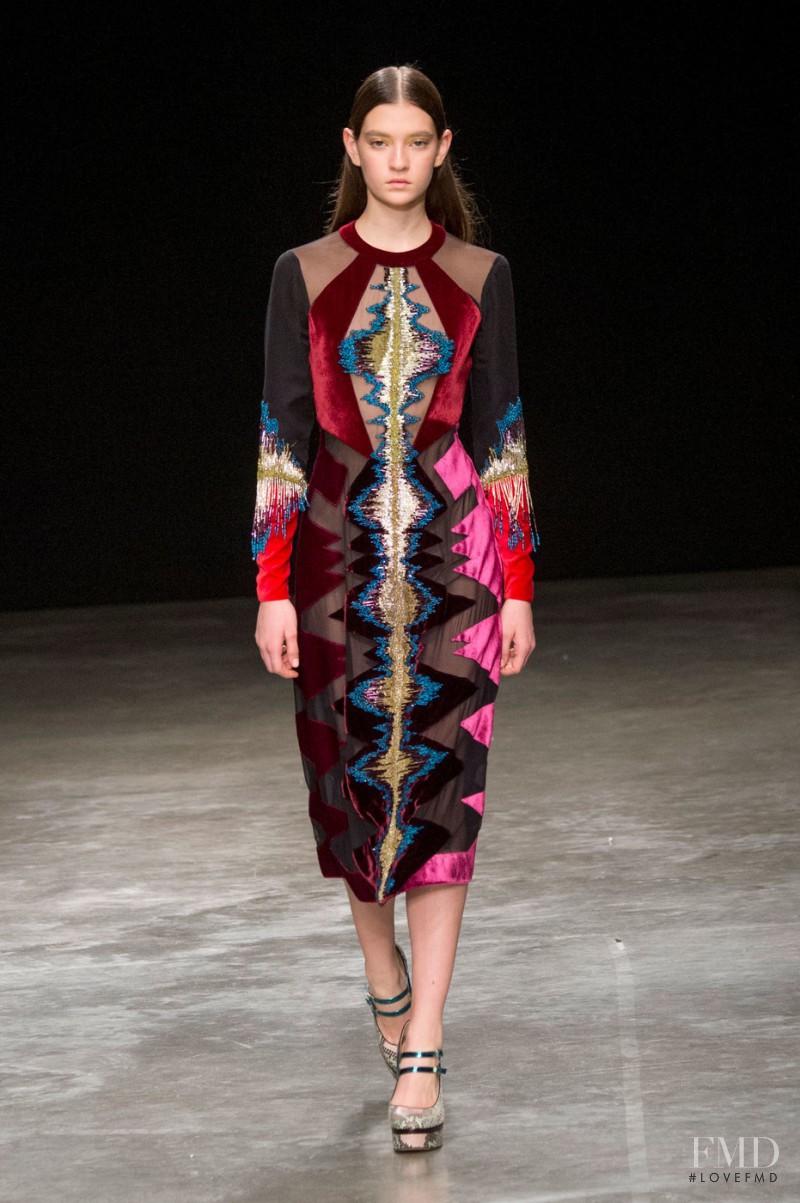 Yuliia Ratner featured in  the Mary Katrantzou fashion show for Autumn/Winter 2017