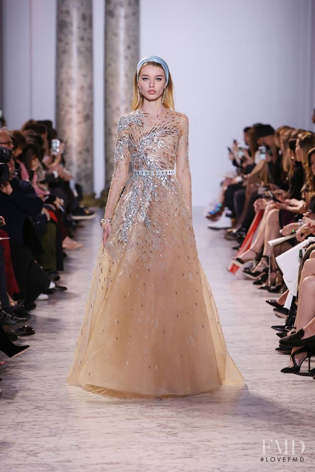 Giulia Maenza featured in  the Elie Saab Couture fashion show for Spring/Summer 2017
