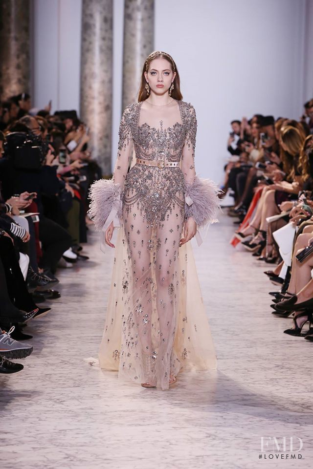 Odette Pavlova featured in  the Elie Saab Couture fashion show for Spring/Summer 2017