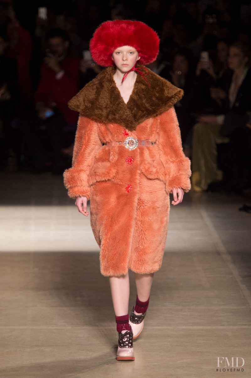 Lily Nova featured in  the Miu Miu fashion show for Autumn/Winter 2017