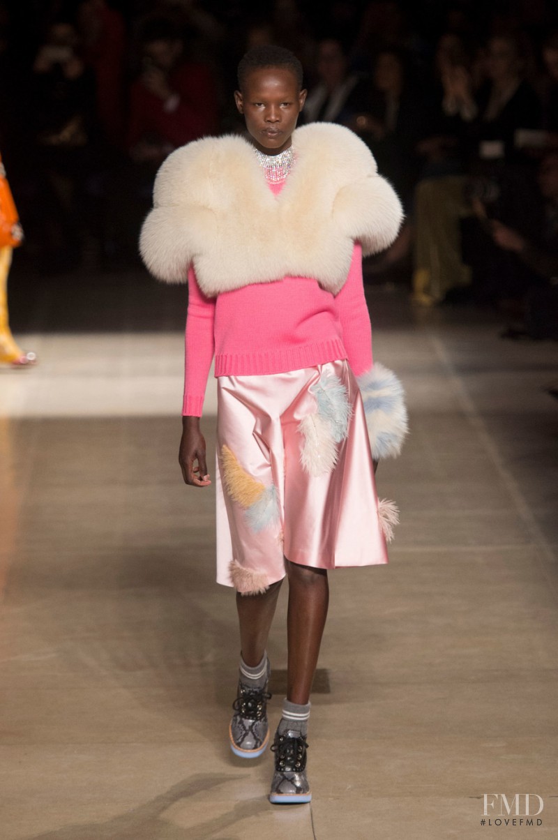 Shanelle Nyasiase featured in  the Miu Miu fashion show for Autumn/Winter 2017