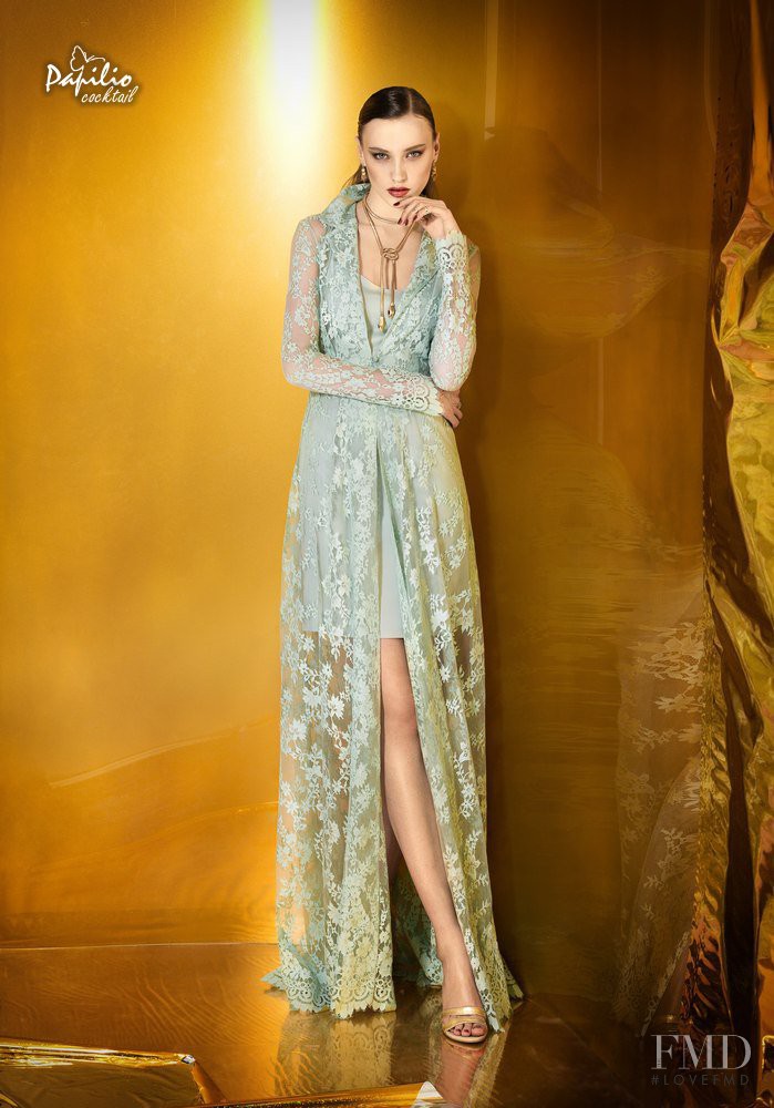 Kristina Trofimuk featured in  the Papilio Evening Collection lookbook for Autumn/Winter 2015