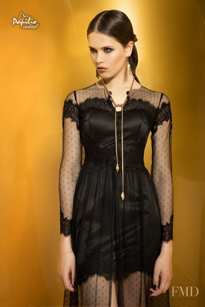 Darya Kostenich featured in  the Papilio Evening Collection lookbook for Autumn/Winter 2015