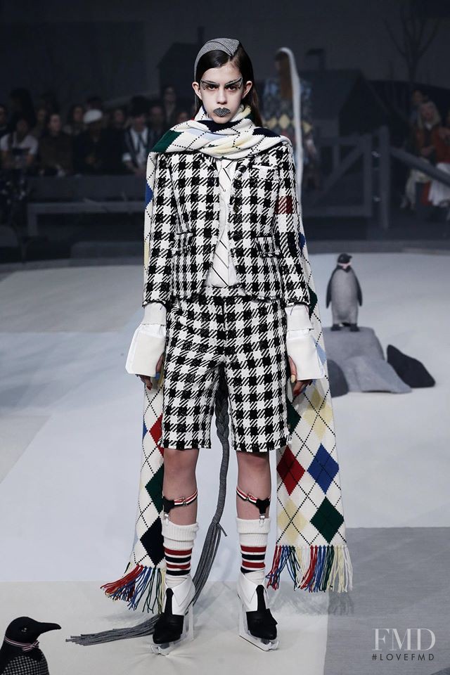 Mayka Merino featured in  the Thom Browne fashion show for Autumn/Winter 2017