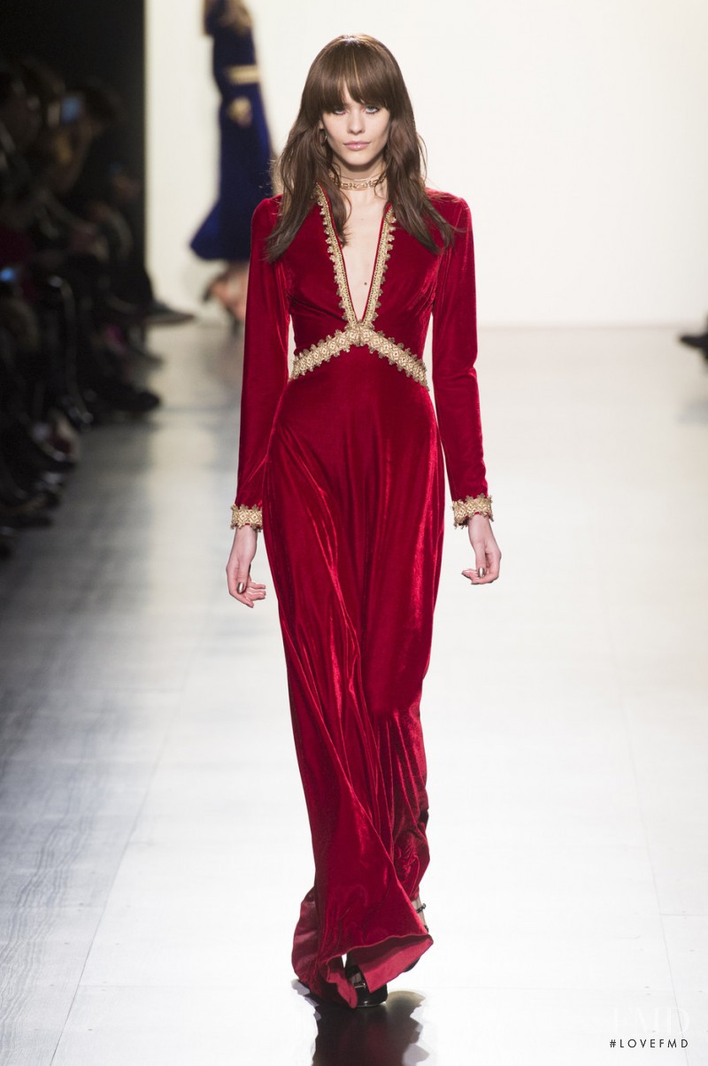 Darya Kostenich featured in  the Tadashi Shoji fashion show for Autumn/Winter 2017