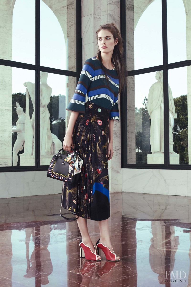 Vanessa Moody featured in  the Fendi lookbook for Resort 2017