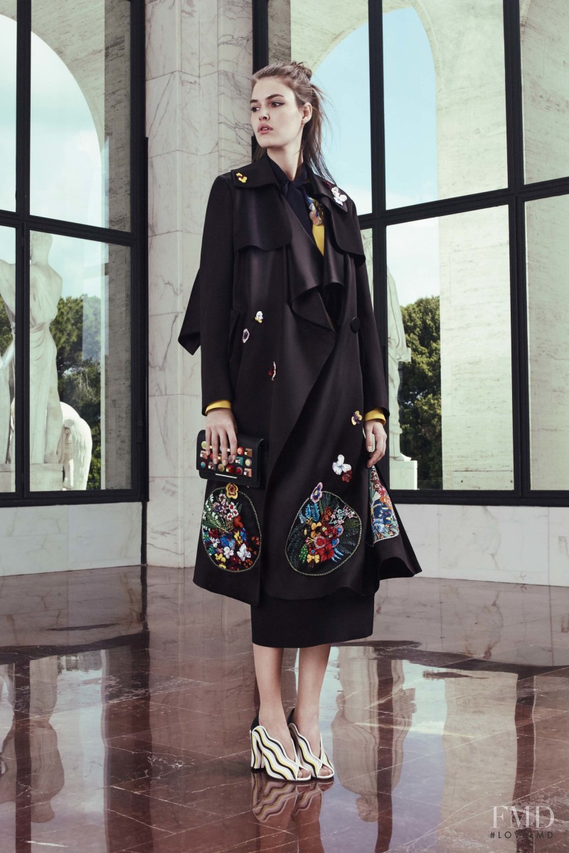 Vanessa Moody featured in  the Fendi lookbook for Resort 2017