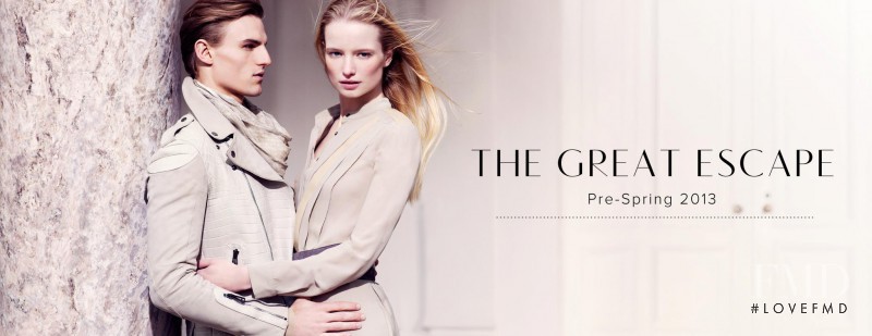 Maud Welzen featured in  the Belstaff advertisement for Pre-Spring 2013