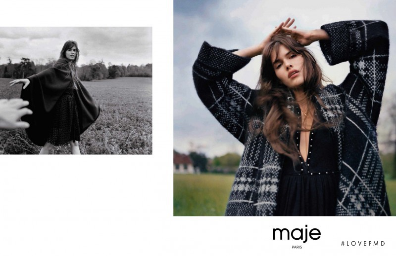 Vanessa Moody featured in  the Maje advertisement for Autumn/Winter 2015