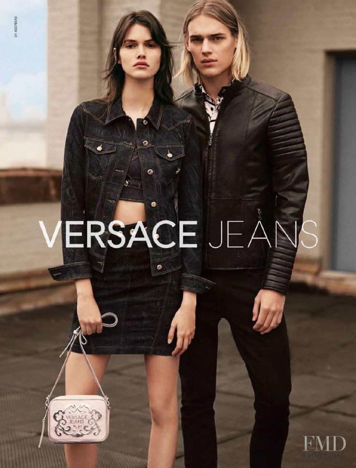 Vanessa Moody featured in  the Versace Jeans Couture advertisement for Spring/Summer 2015