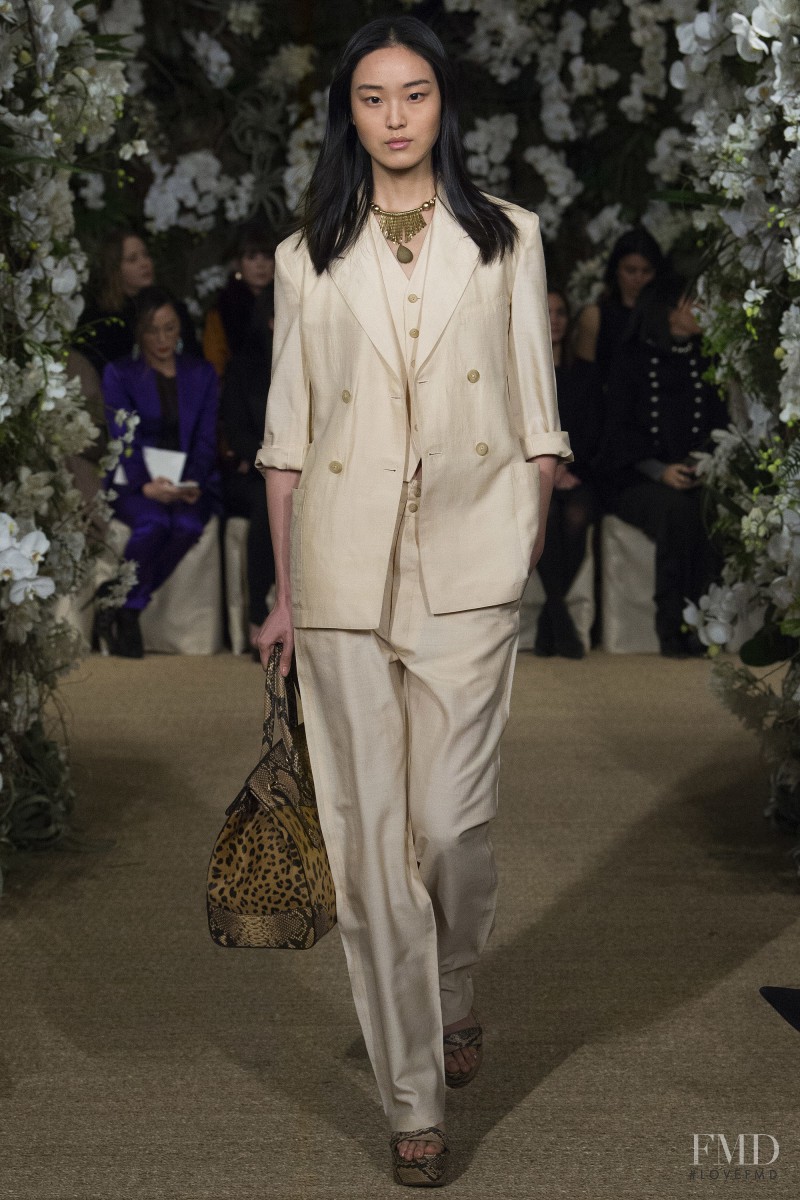 Yue Han featured in  the Ralph Lauren Collection fashion show for Autumn/Winter 2017