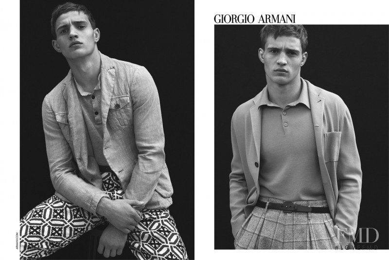 Julian Schneyder featured in  the Giorgio Armani advertisement for Spring/Summer 2017