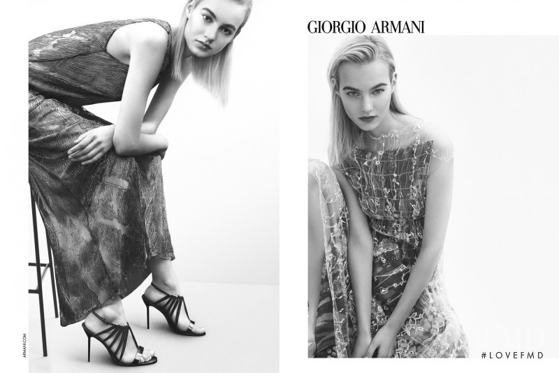 Maartje Verhoef featured in  the Giorgio Armani advertisement for Spring/Summer 2017