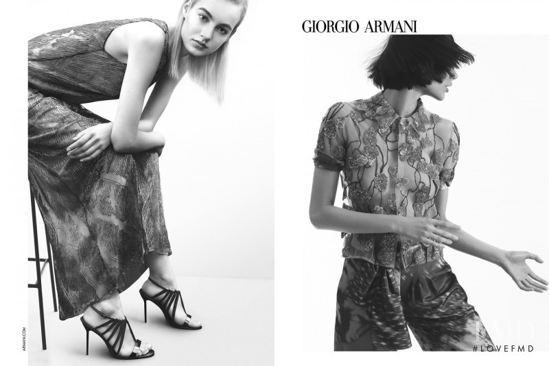 Charlee Fraser featured in  the Giorgio Armani advertisement for Spring/Summer 2017