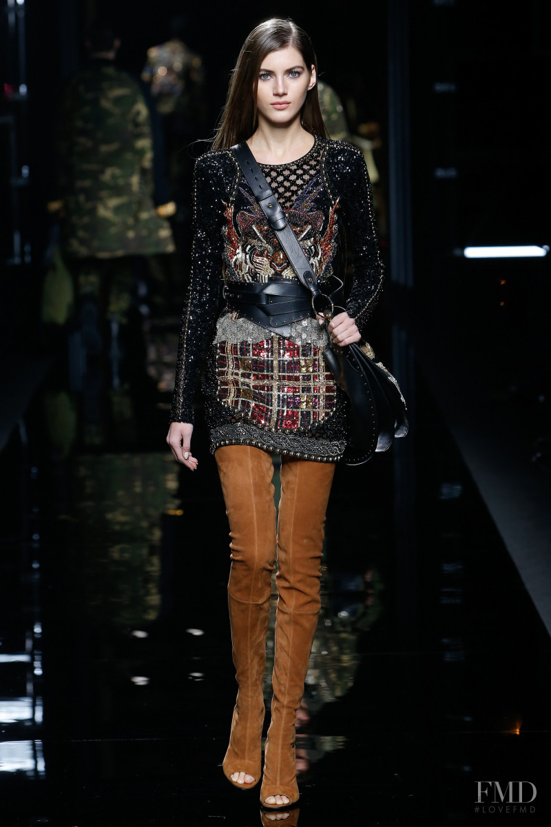 Valery Kaufman featured in  the Balmain fashion show for Autumn/Winter 2017