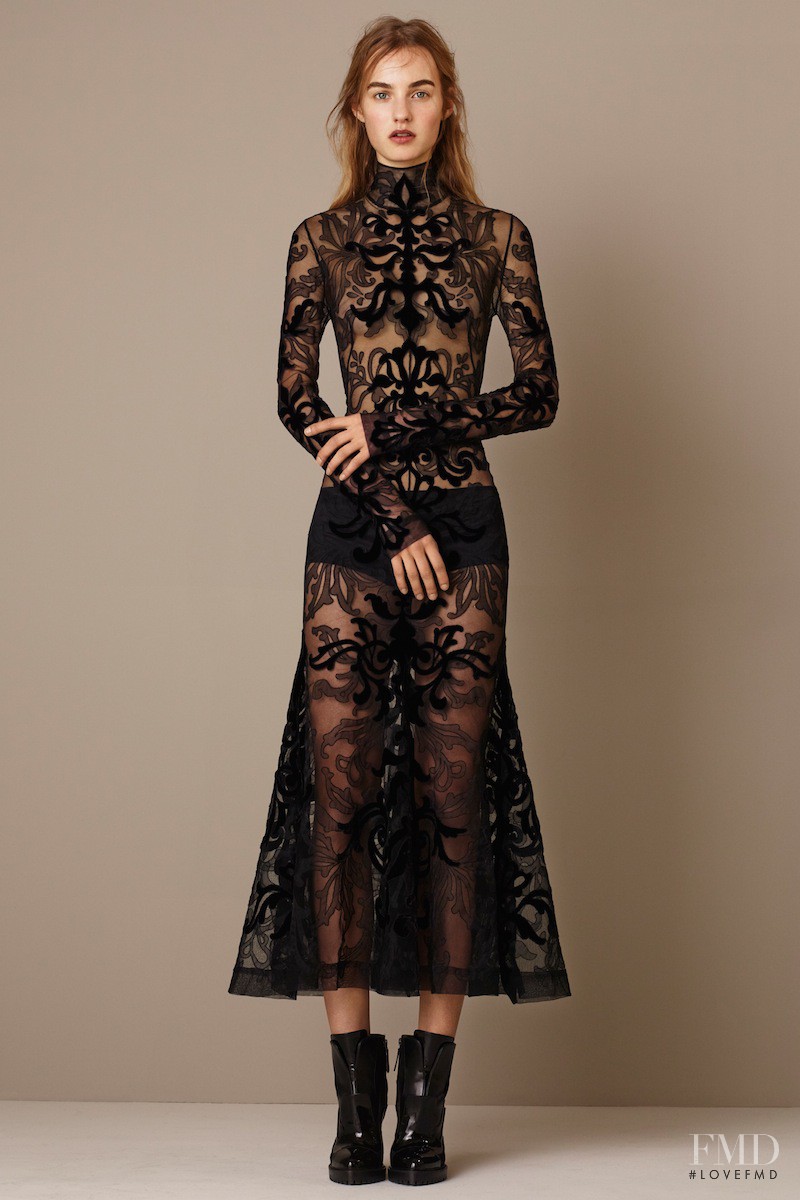 Maartje Verhoef featured in  the Alexander McQueen lookbook for Pre-Fall 2015