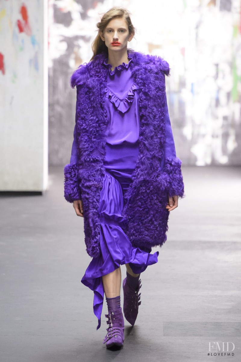 Sarah Berger featured in  the Preen by Thornton Bregazzi fashion show for Autumn/Winter 2017