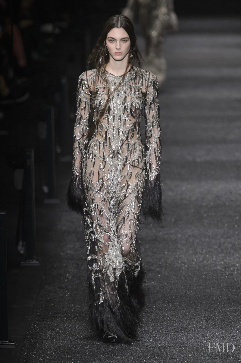 Vittoria Ceretti featured in  the Alexander McQueen fashion show for Autumn/Winter 2017