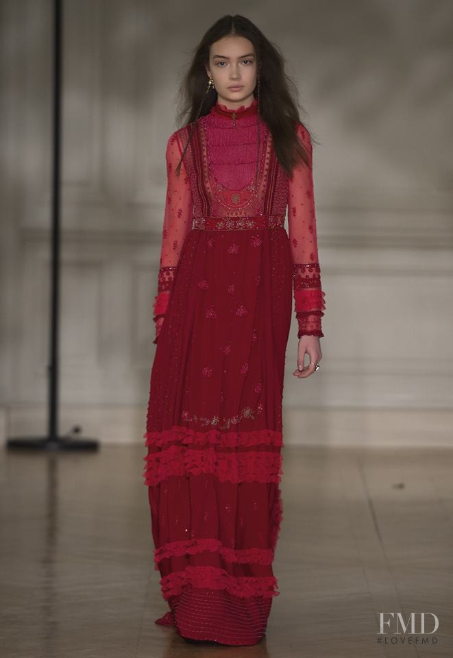 Sasha Kichigina featured in  the Valentino fashion show for Autumn/Winter 2017