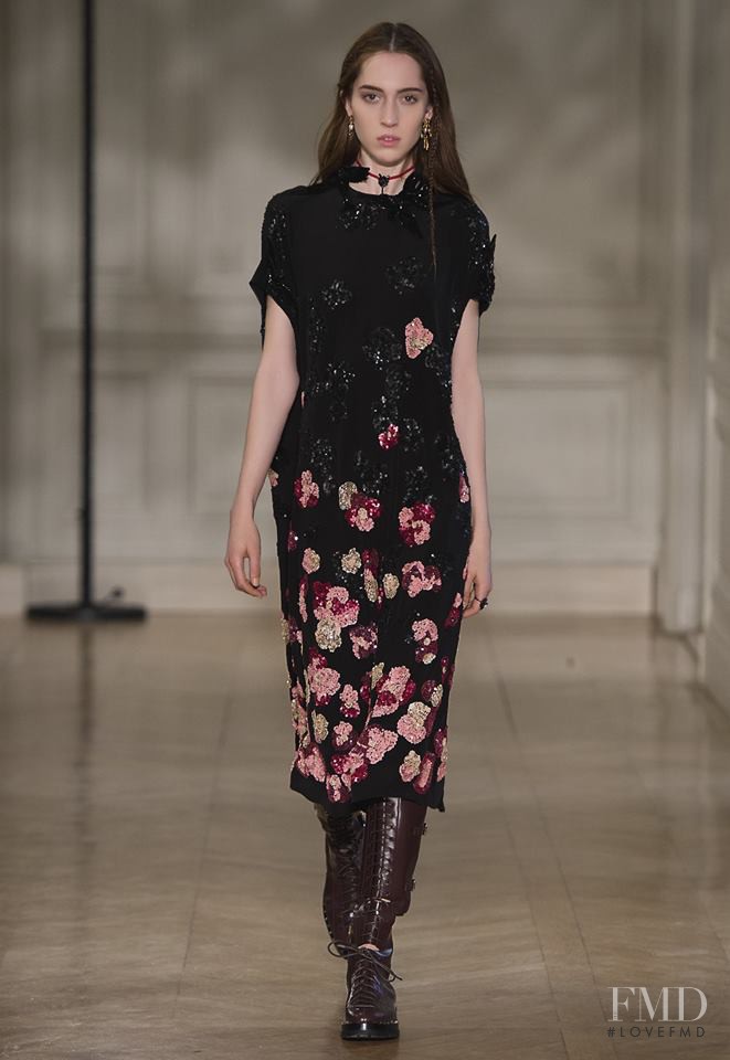 Teddy Quinlivan featured in  the Valentino fashion show for Autumn/Winter 2017