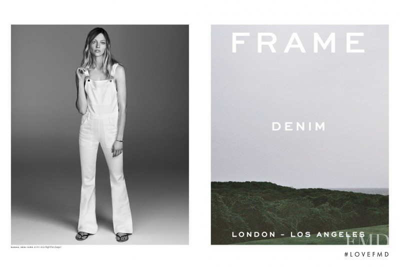 Sasha Pivovarova featured in  the Frame Denim advertisement for Spring/Summer 2015