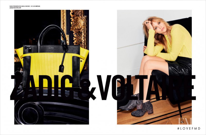 Sasha Pivovarova featured in  the Zadig & Voltaire advertisement for Spring/Summer 2015