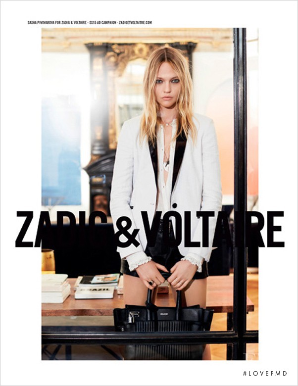 Sasha Pivovarova featured in  the Zadig & Voltaire advertisement for Spring/Summer 2015