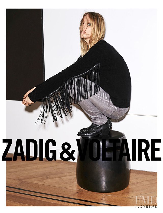 Sasha Pivovarova featured in  the Zadig & Voltaire advertisement for Spring/Summer 2015