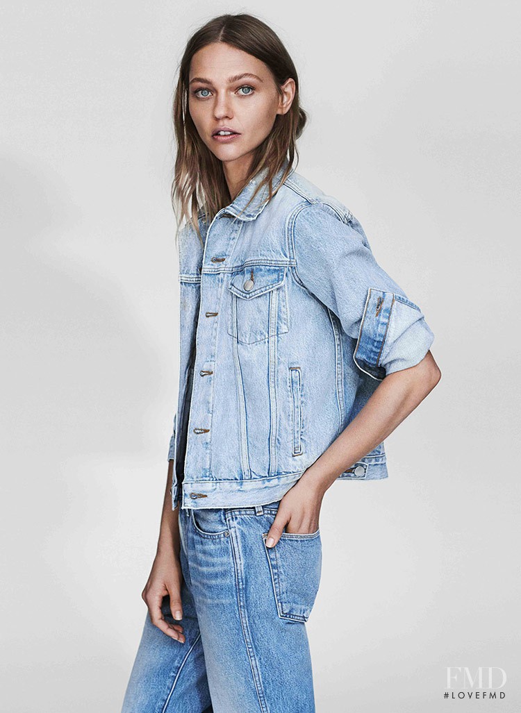 Sasha Pivovarova featured in  the Frame Denim lookbook for Spring/Summer 2017