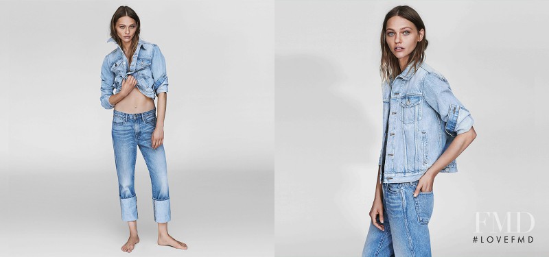 Sasha Pivovarova featured in  the Frame Denim lookbook for Spring/Summer 2017