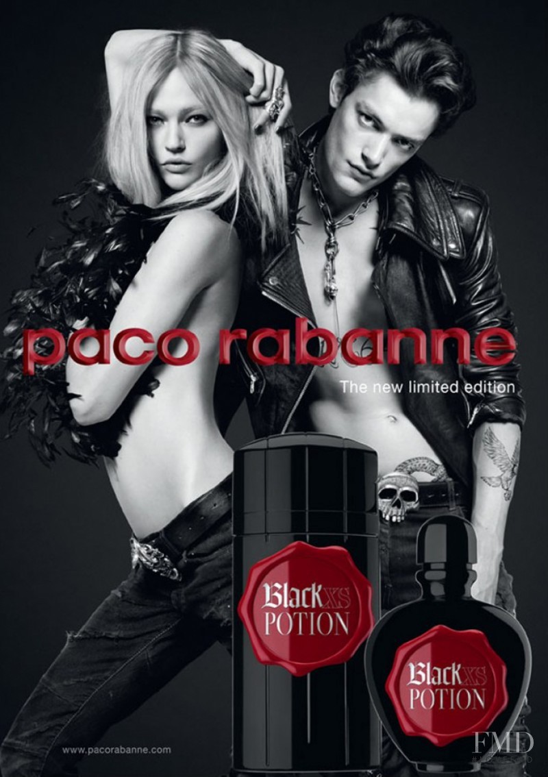 Sasha Pivovarova featured in  the Paco Rabanne  Black XS l\'Aphrodisiaque & Black XS Potion advertisement for Autumn/Winter 2015