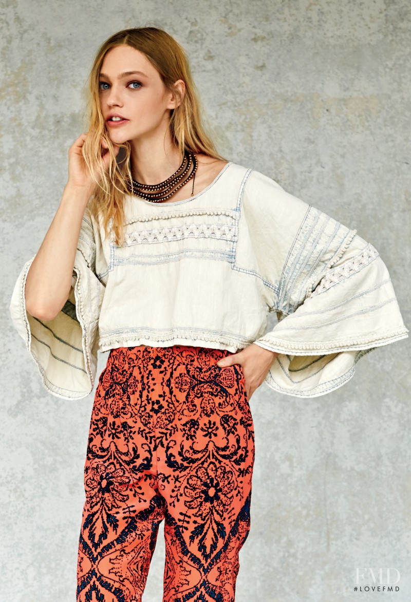 Sasha Pivovarova featured in  the Free People lookbook for Spring/Summer 2014