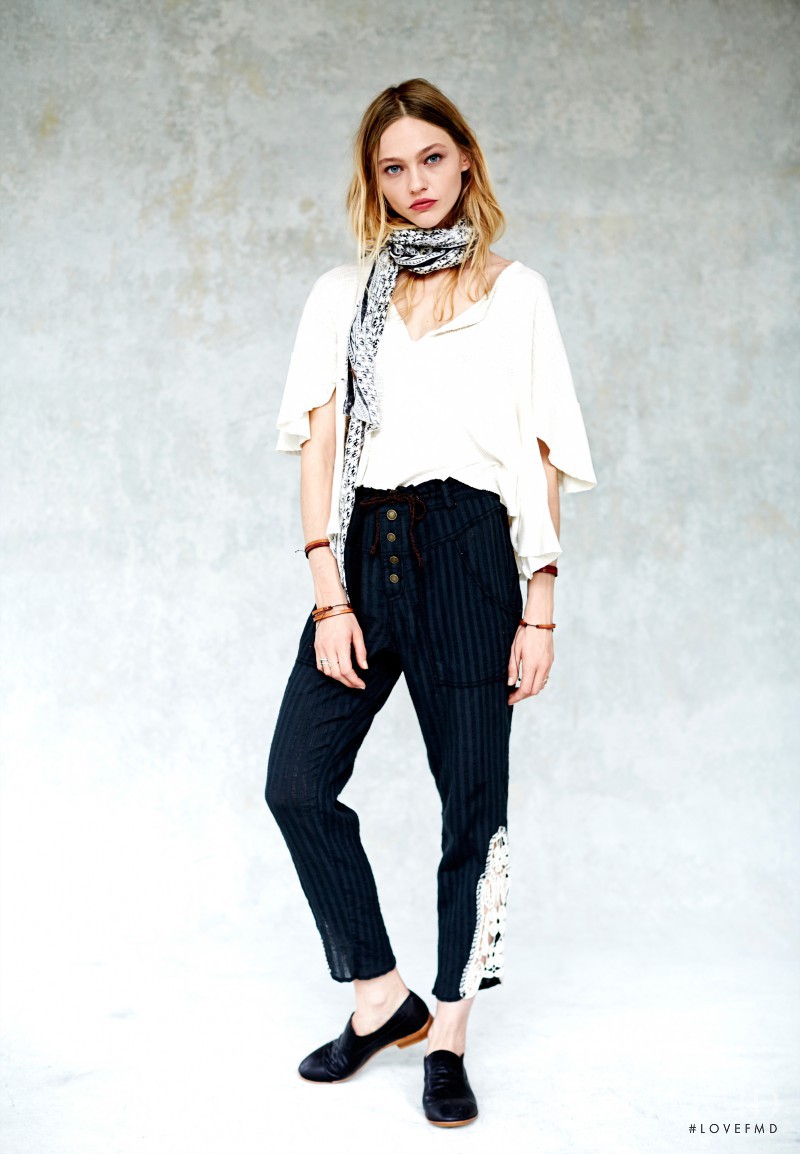 Sasha Pivovarova featured in  the Free People lookbook for Spring/Summer 2014