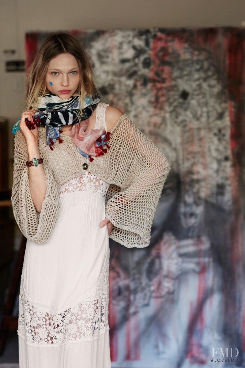 Sasha Pivovarova featured in  the Free People lookbook for Spring/Summer 2014